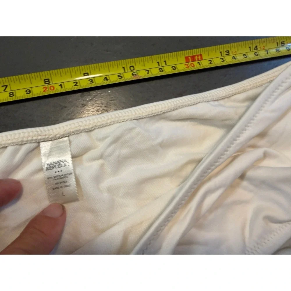 Banana Republic Womens Off White Side Tie Bikini Swim Bottoms Cream Large L